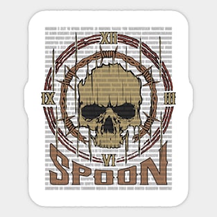 Spoon Vintage Skull Sticker